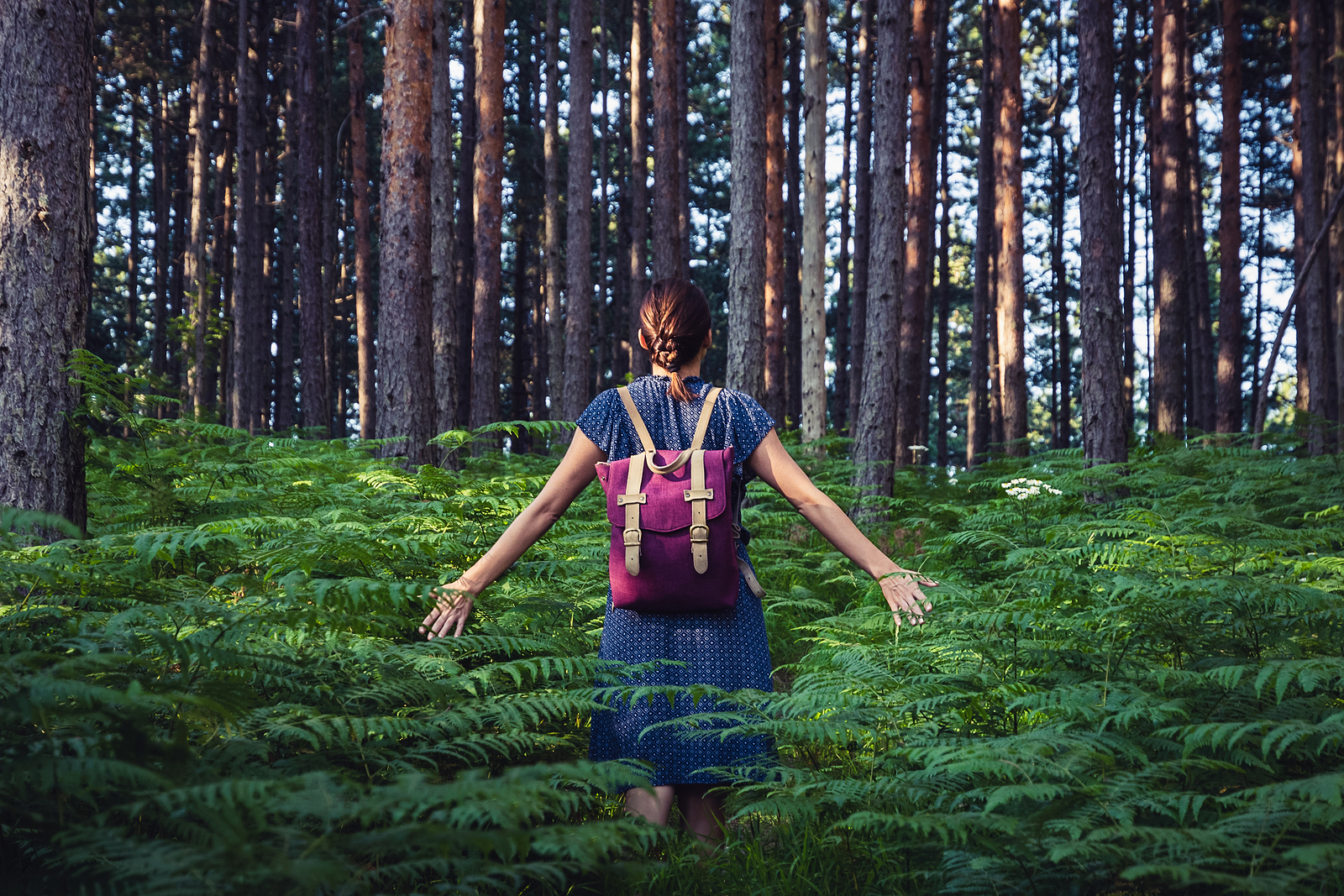 A woman walks through plants while holding out her hands. Learn how trauma therapy in Richmond, VA can offer support by contacting a therapist for EMDR therapy in Richmond, VA.