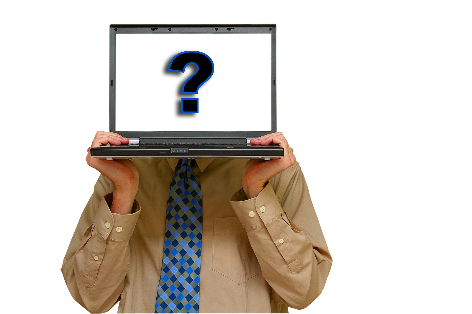 A person holds a laptop in front of their head that has a question mark on the screen. Learn how online therapy in Virginia can offer support by searching for Virginia online therapy. An online therapist in Powhatan, VA can offer support with depression treatment in powhatan, va and more.