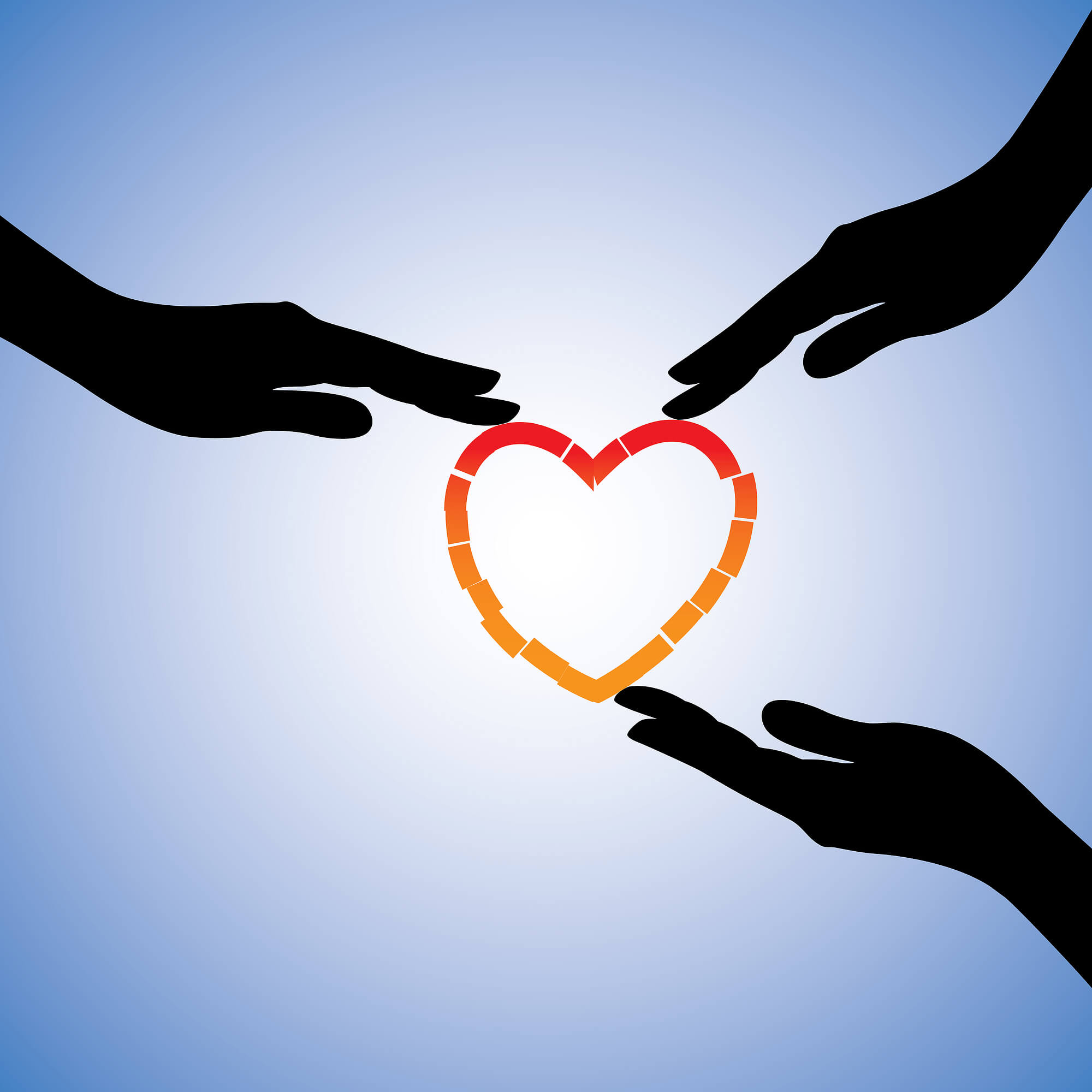 Illustration of hands surrounding a heart, symbolizing care and support. This represents the compassion of an EMDR therapist in Powhatan, VA and the guidance of a trauma therapist in Powhatan, VA. It also highlights the hope found through EMDR therapy in Richmond, VA for emotional healing.